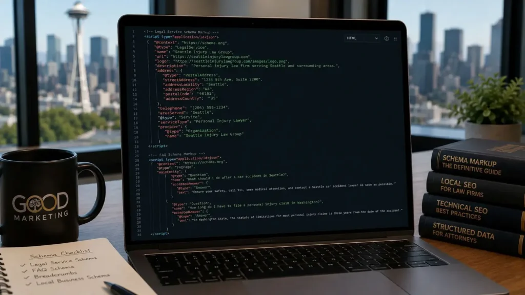 Legal schema markup implementation improving AI understanding of attorney websites